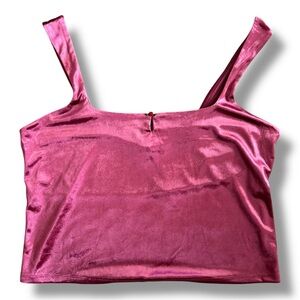 Wild Fable Crop Tank Size XXL Sleek Velvet Blush Burgundy Satin Women's Top